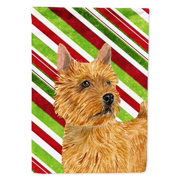 Norwich Terrier Candy Cane Holiday Christmas Flag Canvas House Size