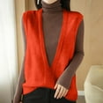 thumbnail image 2 of DHFJKG Womens Sweater Vests Layering Top Knitted Solid Color Sleeveless Deep V Neck Tunic Pullover Loose Fit Casual Tops, 2 of 4