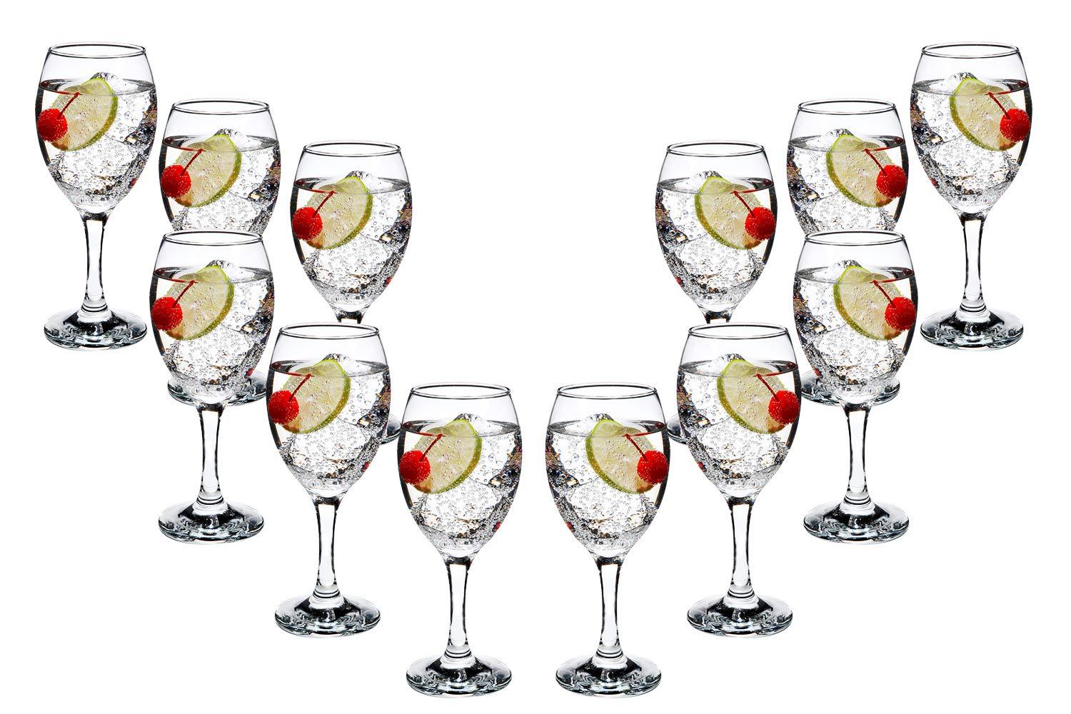 Tall Stemmed Wine Glasses 10.5 Oz, Modern Crystal Clear Goblets Set of
