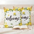 thumbnail image 3 of Country Pillow Covers 2 Pack Welcome Yellow Lemon Farm White Background Pillowcase Waterproof Outdoor Throw Pillow Cover for Patio Garden Square Cushion 26”x26”, 3 of 9