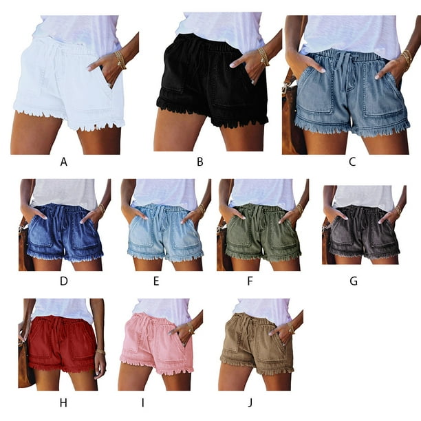 Denim Shorts Soft Women Jean Short Pants Girls Teens Running Jogging Women  Casual Beach Vacation Exercise Office Travel Fashion Female Summer Clothing  Blue S 