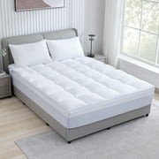 BDEUS Twin Size Extra Thick Mattress Topper, Cooling Mattress Pad Cover, Pillow Top Protector with 8-21 inch Deep Pocket, White