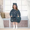 thumbnail image 7 of FORMRS Wearable Blanket Hoodie with Sleeves for Kids Cozy Flannel Sweatshirt, Dark Star Map, 7 of 7