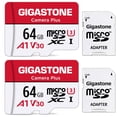 thumbnail image 1 of Tarjeta micro SD Gigastone 64 GB, paquete de 2, cámara Plus UHS-I U3 V30, 1 of 7
