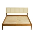 thumbnail image 5 of Creative Co-Op Crawford Modern Solid Wood Bed with Woven Cane Headboard, Light Brown Finish, Queen, 5 of 9
