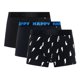 thumbnail image 1 of Happy Socks Bóxers para hombre, paquete de 3 - Trunks, algodón elástico, lisos/estampados Black and White M (Medium), 1 of 7
