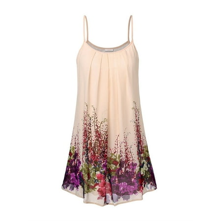 - Spaghetti Strap Women Print Sleeveless Vest Shirt