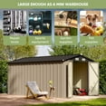 thumbnail image 5 of Patiowell 8' x 12' Metal Storage Shed, Lockable Steel Garden Shed for Outdoor Tools & Utility, Brown, 5 of 9
