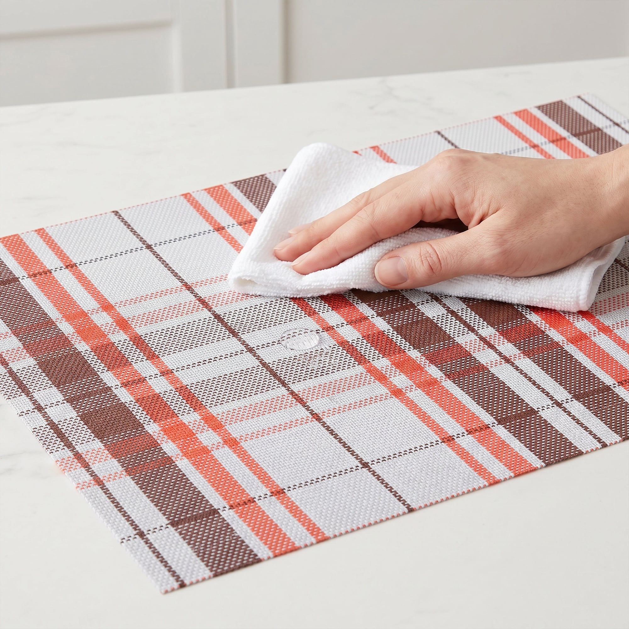 Unique Bargains Placemats Set of 6 Placemats for Kitchen Dining Table Washable Red