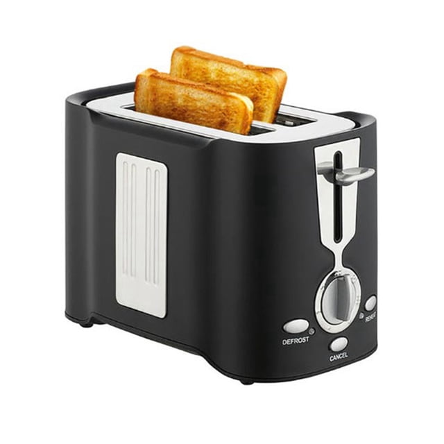 Tostadora multifuncional de aleación para 2 rebanadas con bandeja desmontable para desayuno de 800 W