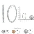 thumbnail image 5 of 14K White Gold 3 1/2 Cttw Lab Grown Pave Set Diamond Eternity Inside Out Hoop Earrings (G-H Color, SI1-SI2 Clarity), 5 of 7