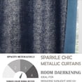 thumbnail image 2 of Pinewave Blackout Curtains Navy Sparkle Chic Room Darkening Drapes for Bedroom Luxury Metallic Patterned Window Panels Thermal Insulated,Grommet Top,52"Wx95"L,2 Pcs, 2 of 5