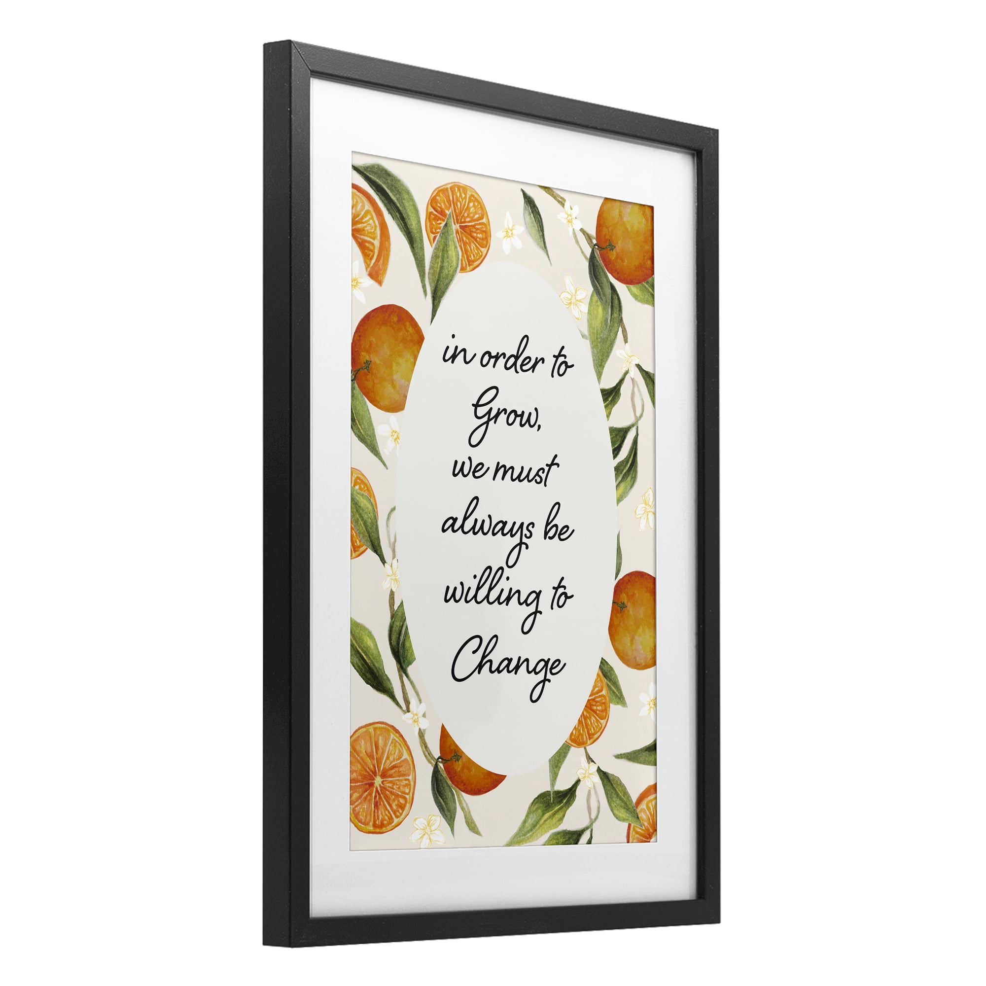 Stupell Industries Willing To Change Quote Black Framed Print Under Glass, design by Janice Gaynor