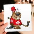 thumbnail image 7 of 3drose, Silly Canadian Hockey Beaver, 6 Greeting Cards with Envelopes, 7 of 7