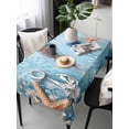thumbnail image 6 of Jellyfish Table Cloth 54x108 Inch Rectangle, Coral Starfish Ocean Coastal Waterproof Tablecloth Washable Table Cover for Party Picnic Dinner Decor, 6 of 9
