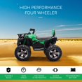 thumbnail image 3 of Green 12V Ride-On ATV Quad for Outdoor Fun – Battery Powered Four Wheeler with MP3 & Lights – Durable Design for Lawns & Driveways – 39" x 25.5", 3 of 7