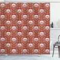 thumbnail image 1 of Ambesonne Gothic Shower Curtain, Baroque Floral Skulls, 69"Wx75"L, Ruby Cocoa White, 1 of 3