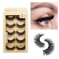 thumbnail image 1 of Faux Cils, 5 Paires 5 Styles Cils en Vison 3d Naturels Noirs Longs Purs Faits à la Main avec Bande Invisible Réutilisables (Poupées), 1 of 4