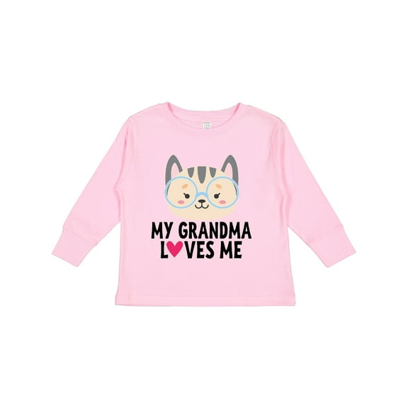 Inktastic Grandma Loves Me Girls Long Sleeve Toddler T-Shirt