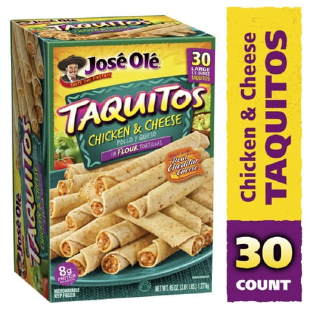 Jose Ole Chicken & Cheese Flour Taquitos Mexican Food 45 oz 30 Count (Pack of 4)