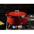 thumbnail image 4 of Lodge Cast Iron 7.5 Quart Enameled Dutch Oven Red, 4 of 7
