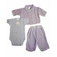 thumbnail image 4 of Little Giraffe Baby Newborn Girls 3 Piece Crushed Velour Pant Set, 4 of 5