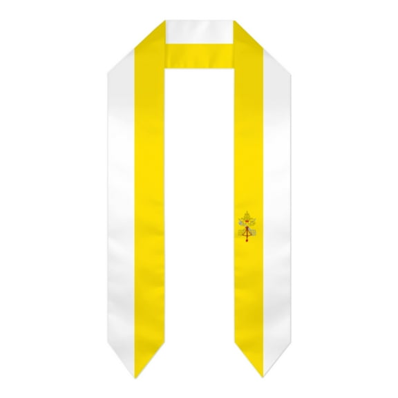 Vatican City Flag Thick Graduation Sash Stole Scarf Double Sided Honor Stole For Graduation Students Class Of 2024