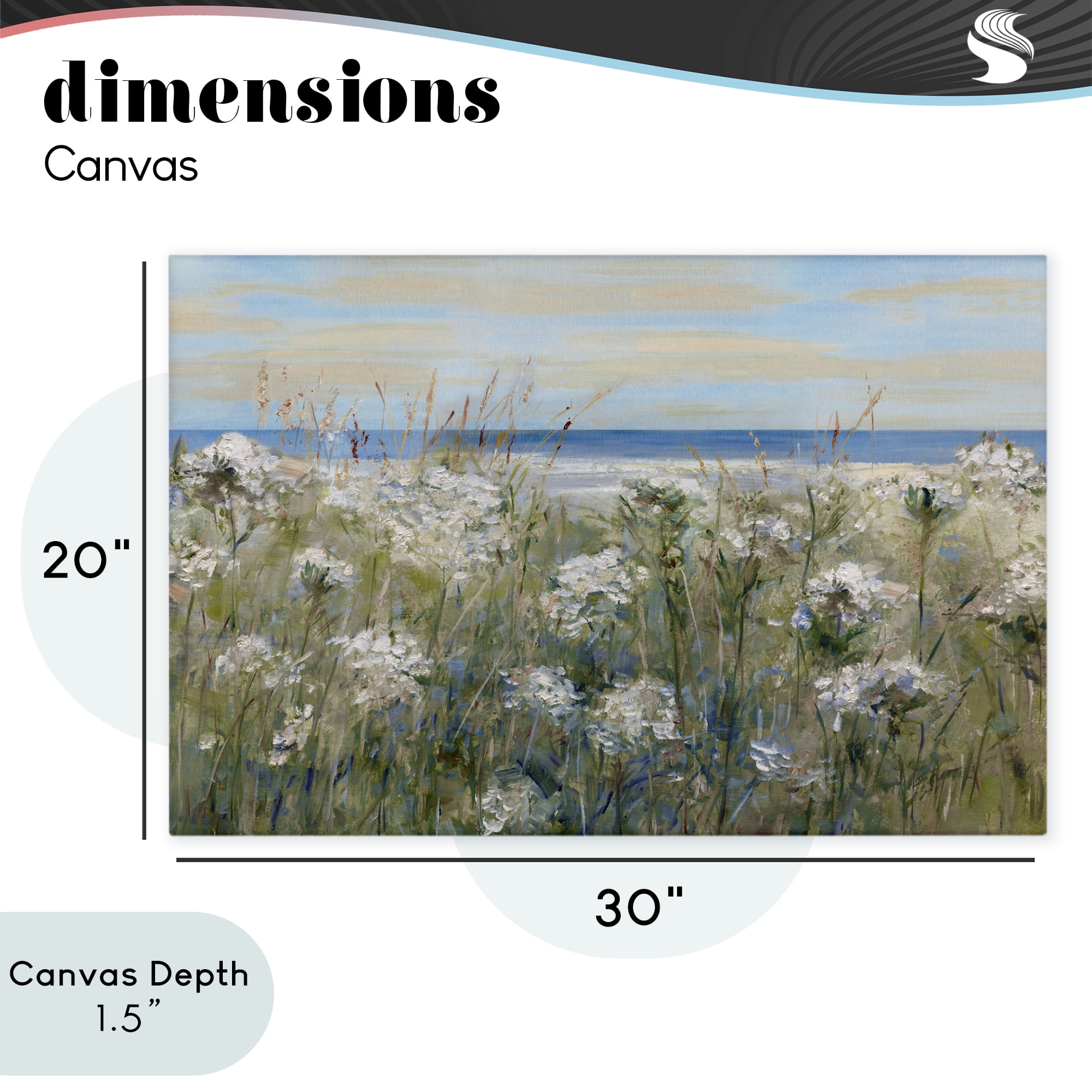 Stupell Industries Impressionist Seaside Meadow Canvas Wall Art, design by Sally Swatland