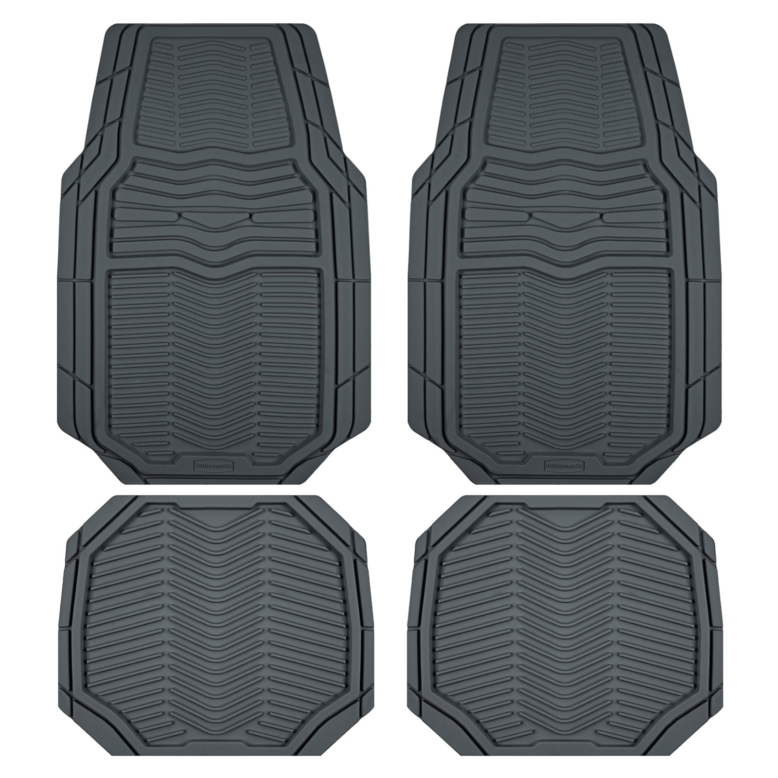Rubbermaid Car Floor Mats,Heavy Rubber Car  Mats Set, Non-Slip,  Easy to Clean, Universal Fit for Cars, Trucks & SUVs,  Gray