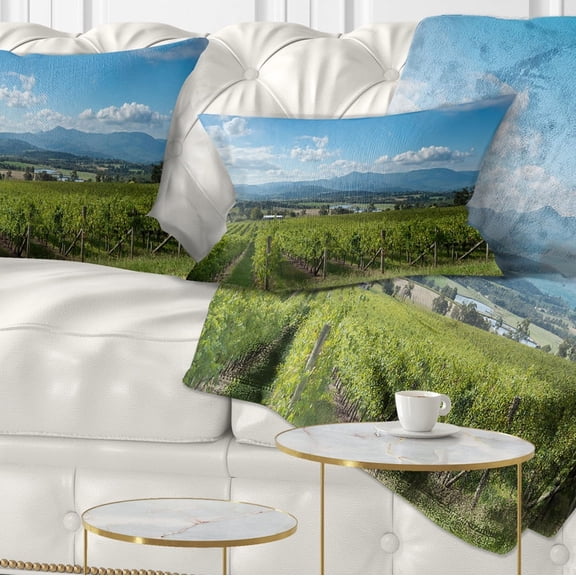 Designart View of the Yarra Valley Melbourne - Photography Throw Pillow - 12x20