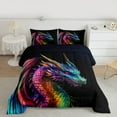 thumbnail image 2 of Manfei Watercolor Cartoon Dragon Bedding Comforter Set,Western Fantasy Animal Twin Comforter Sets,Colorful Ombre Bedding Set For Kids,Microfiber Bedroom Decor Reversible,2pcs, 2 of 8