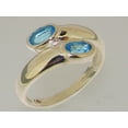 thumbnail image 2 of LBG British Made 925 Sterling Silver Natural Blue Topaz Womens Band Ring - 33 size options, 2 of 7