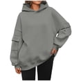 thumbnail image 1 of Timegard Oversized Hoodies for Women Long Sleeve Sweatshirts Solid Color Fall Fashion Pullover Tops, 1 of 6