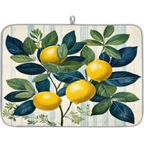 Dish Drying Mats for Kitchen Counter Lemons Print Absorbent Dish Drying Mat 18" x 24" Large Size Dish Drainer Mat Kitchen Accessories