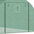 thumbnail image 2 of Outdoor Storage Shed Outsunny 13' x 10' x 6.5' Walk-in Tunnel Greenhouse with 2 Zippered Mesh Doors & 10 Mesh Windows, Upgraded Gardening Plant Hot House with Galvanized Steel Hoops, Green,Small Stor, 2 of 8
