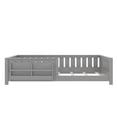 thumbnail image 4 of Bellemave Queen Size Floor Bed with Bookshelf, Wood Montessori Beds with Slats and Safety Guardrail, Low Profile Queen Bed Frame with Fence, No Box Spring Needed (Gray), 4 of 8