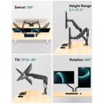 thumbnail image 3 of Soporte de brazo doble para monitor MOUNT PRO 13-32" ajustable negro, 3 of 9