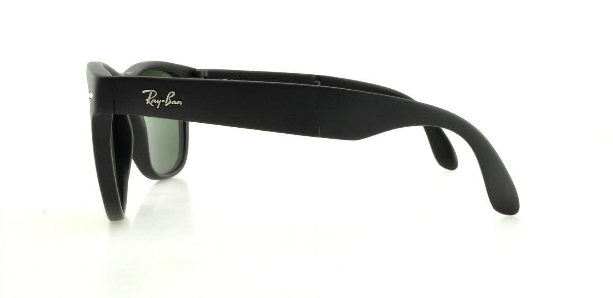 Ray Ban RB 4105 601-S Folding Wayfarer - Black Matte/Green by Ray Ban for Men - 50-22-140 mm Sunglasses - image 4 of 7