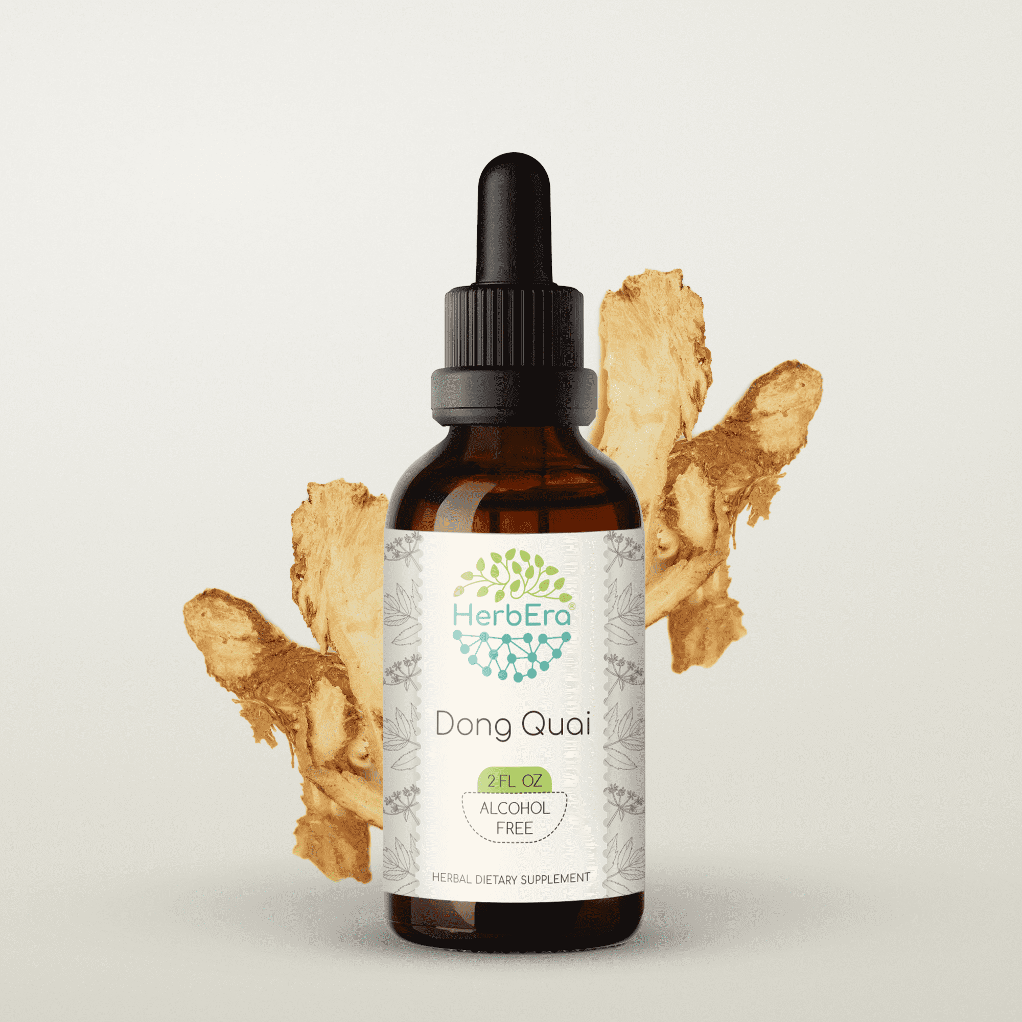 HerbEra Dong Quai Tincture, Herbal Dietary Supplement for Hormonal Balance Support, Dong quai (Angelica sinensis) Dried Root Extract, Natural, Alcohol-Free, Drops 2 oz