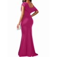 thumbnail image 4 of Women'S Off Shoulder Elegant Sleeveless Bodycon Long Formal Party Evening Dress Rose Red XXL, 4 of 9