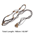 thumbnail image 3 of Unique Bargains Retro Bohemian Adjustable Tie Belt with Bead Accents 1 Pc Coffee Color, 3 of 6