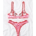 thumbnail image 2 of Pink Lingerie Set Floral Silk, 2 of 5