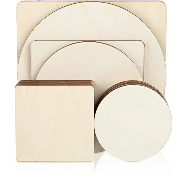 Juego de círculos cuadrados de madera Nuanchu, 32 unidades, 10-20 cm, bricolaje