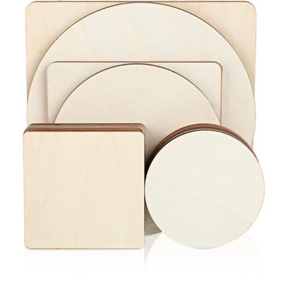 Juego de círculos cuadrados de madera Nuanchu, 32 unidades, 10-20 cm, bricolaje