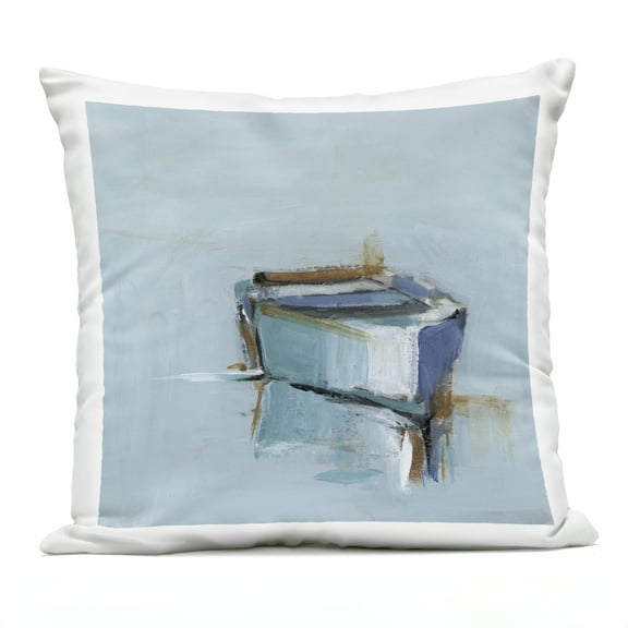 Stupell Industries Calm Water Reflection Boat Outdoor Printed Pillow design by Ethan Harper, 18 x 7 x 18