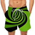 thumbnail image 1 of Pantalones cortos deportivos Herrnalise para hombre, informales, de verano, con cintura elástica, estampado 3D, a rayas y bloques de color, para playa, 1 of 4