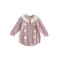thumbnail image 2 of Fozruso Baby Girls Knit Bodysuit Long Sleeve Winter Outfit Lace Collar Romper Casual Wear Soft Comfortable Clothes For 0 12 Months Jumpsuit Cute Rompers Sizes 6-9 Months, 2 of 7