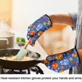 thumbnail image 4 of Cute Oven Mitts,Pioneer Flower Floral Print Pattern Oven Mitt 2-Pack Set,Kitchen Gloves for Oven,Heat Resistant Oven Mitts 7.7"x12", 4 of 7