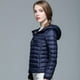 thumbnail image 4 of Chaqueta de plumón ligera de otoño e invierno para mujer, chaqueta corta con capucha de talla delgada, 4 of 6