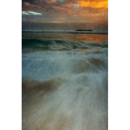 Slow Shutter (Slow Shutter Was Used to Create a Dreamy Water Look at Hookapa Beach in Maui at Sunrise. this Imag Print Wall Art By)
